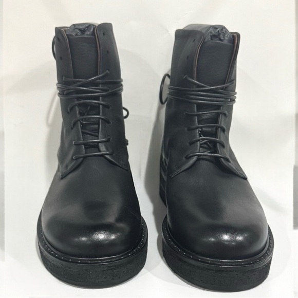 MARSELL PARRUCCA NABUCK LEATHER ZIPPED COMBAT BOOTS BOOTIES BLACK SIZE 6 NEW - Picture 10 of 16